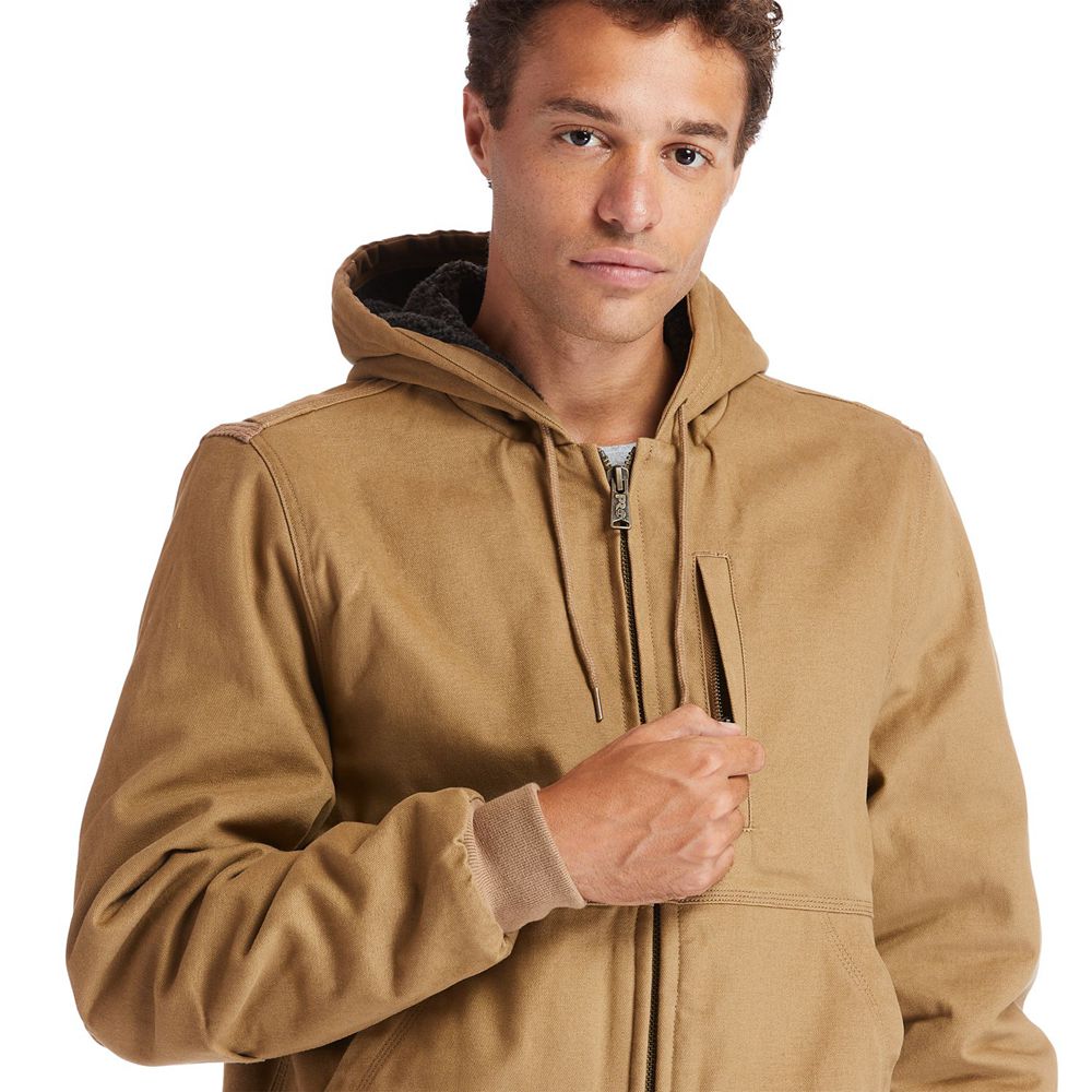 Chaquetas Timberland Argentina Hombre - Pro® Gritman Lined, Hooded Lona - Marrones - PIWGUY-173